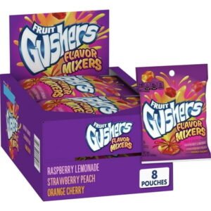 FRUIT GUSHERS, MIXED FRUITS ( PURPLE ) 4 OZ 8 CT *NEW*