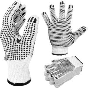 # GLOVES, WHITE WITH BLACK DOTS 12 CT *1323*