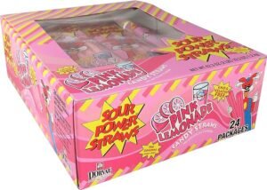 SOUR POWER STRAWS, PINK LEMONADE 24 CT *166*