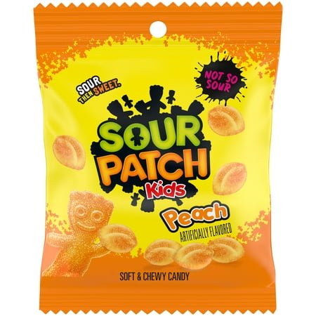 SOUR PATCH KIDS, PEACH PEG BAG SIZE 3.6 OZ 12 CT