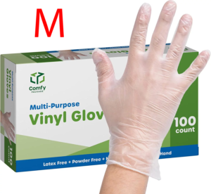#VINYL MULTI PURPOSE GLOVES, POWDERED ( M MEDIUM ) 100 CT *1482*