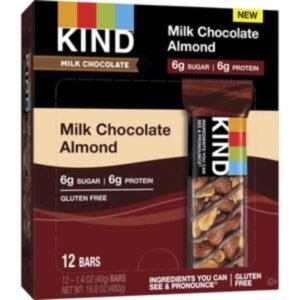 KIND BAR, MILK CHOCOLATE ALMOND 12 CT *NEW*