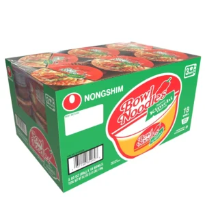 NONGSHIM BOWL NOODLES HOT & SPICY KIMCHI 18 CT