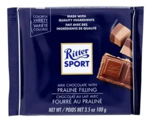 RITTER SPORT, MILK CHOCOLATE & PRALINE 13 CT