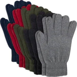 GLOVES MAGIC KNIT ASSTD COLOR 12 PAIR