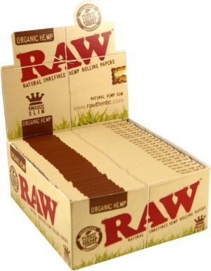 RAW KING SIZE SLIM ORGANIC HEMP ROLLING PAPER (PACK OF 50)