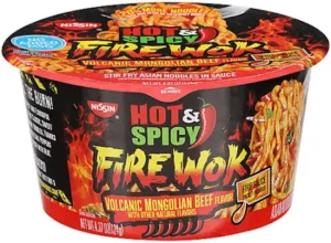 NISSIN FIREWOK SPICY BEEF FLAVOR BOWL NOODLES 6 CT