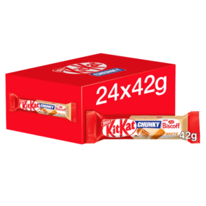 KIT KAT CHUNKY BISCOFF  , WHITE CHOCALTE 24 CT