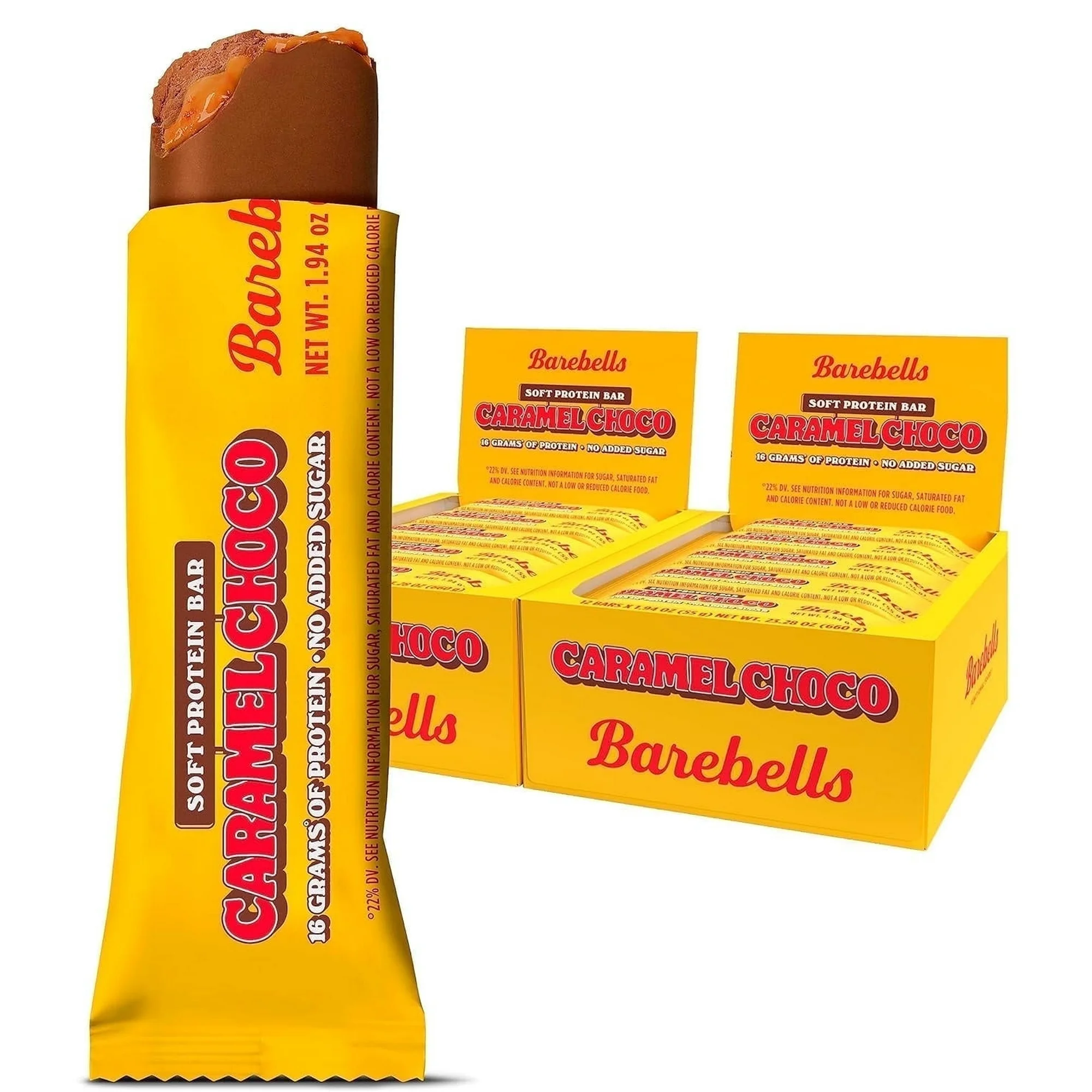 BAREBELLS SOFT PROTEIN BARS CARAMEL CHOCO 12 CT